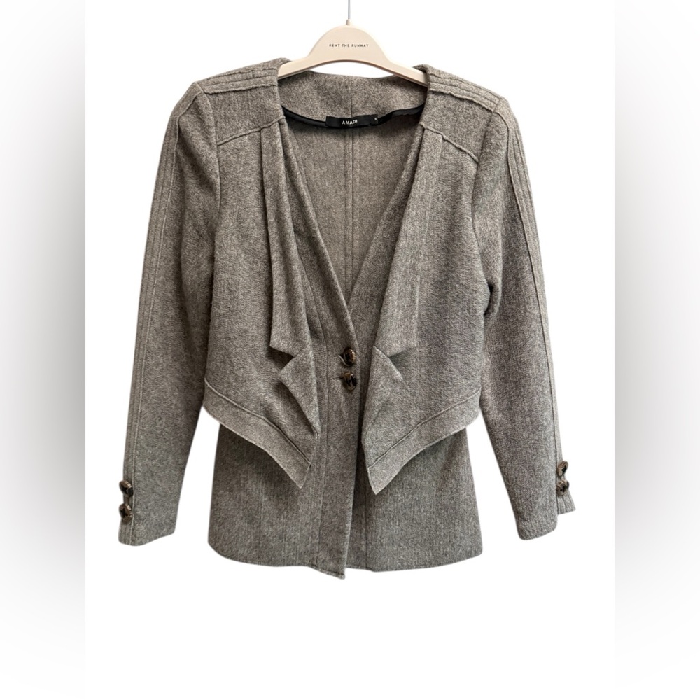 AMADI Womens Grey Double Button Blazer - Size Medium